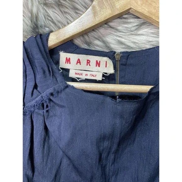 Marni Dress‎ Made in Italy Navy Blue Mid Dress Women's Size M